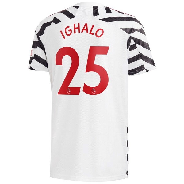 Camiseta Manchester United NO.25 Ighalo Replica Tercera Ropa 2020/21 Blanco